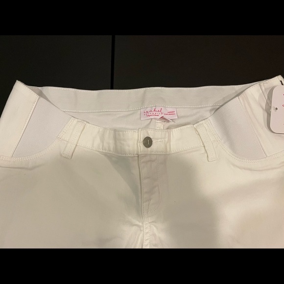 Ingrid and Isabel Maternity Skinny Jeans White Elastic Inset Panel NWT - Picture 4 of 4